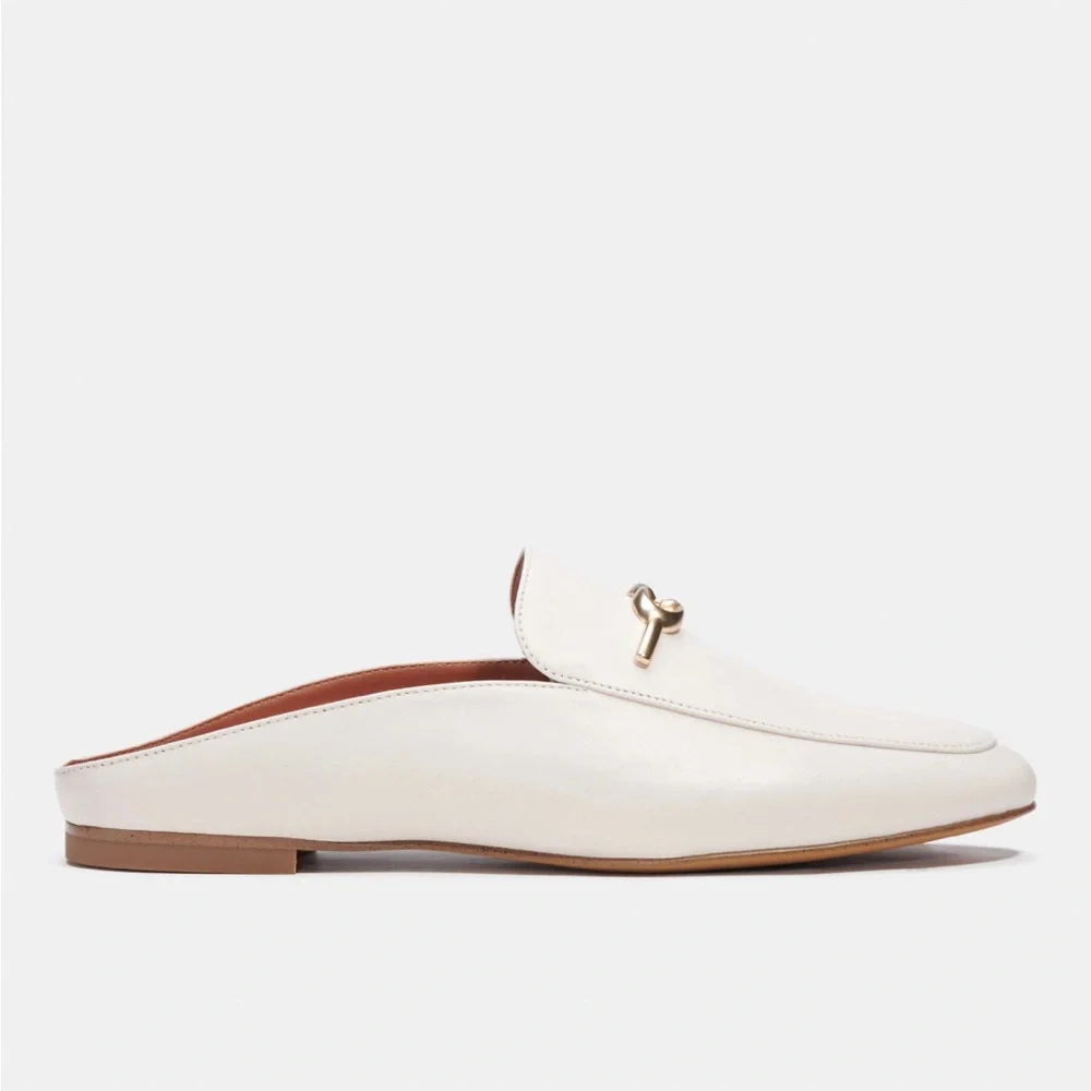 Coach Cream Mules with Gold Accent - Picture 2 of 8